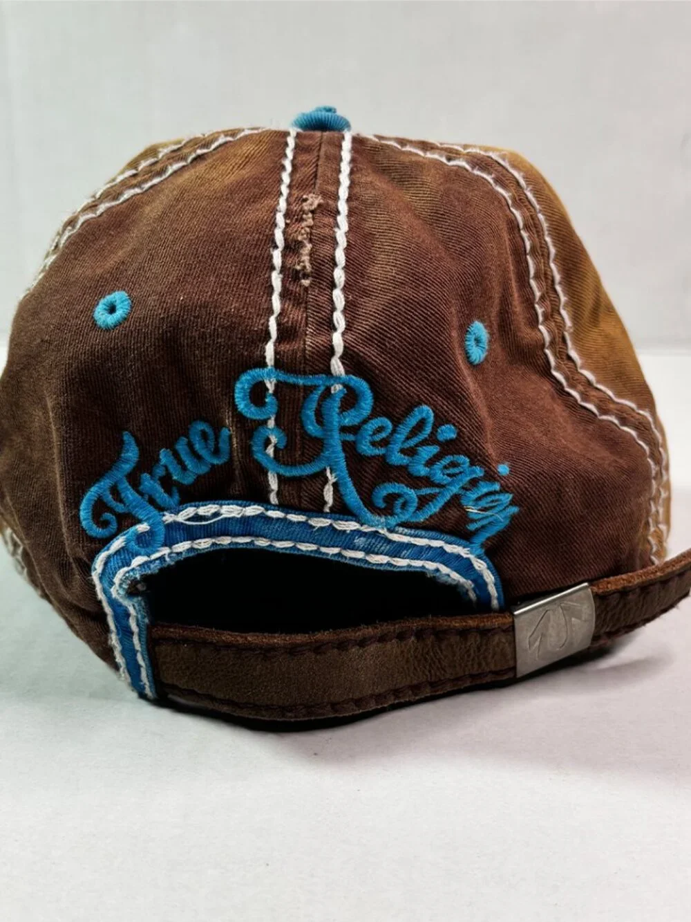 True Religion Uranium City Pi-Rats 59 Skull Rhinestone Distressed Cap Hat